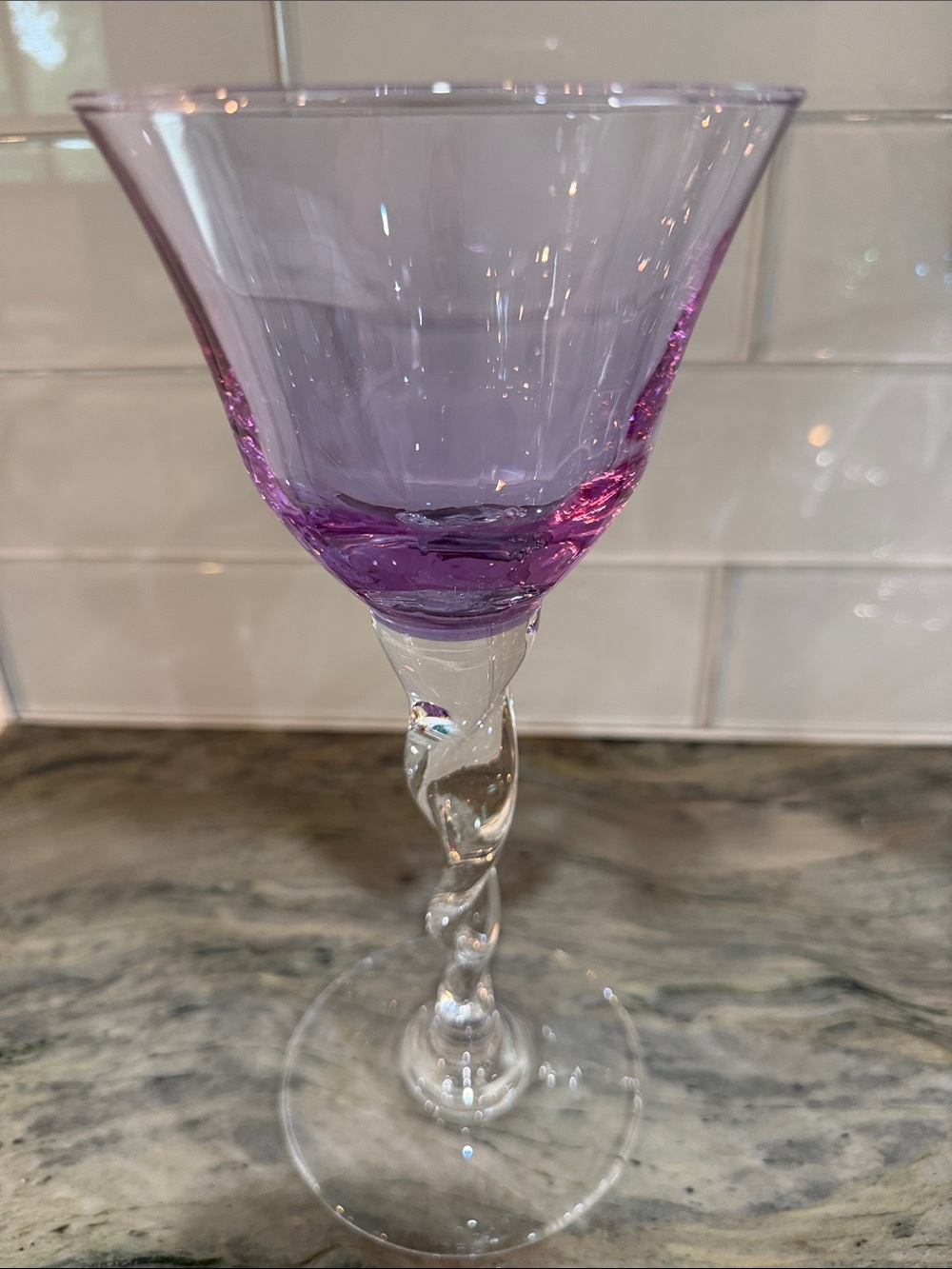 Adriana Wine Glass, Green, blue , purple yellow Set of 4 - Picture 6 of 7